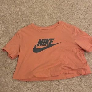 Nike Cropped Shirt Women S Coral/Pink -Worn Once